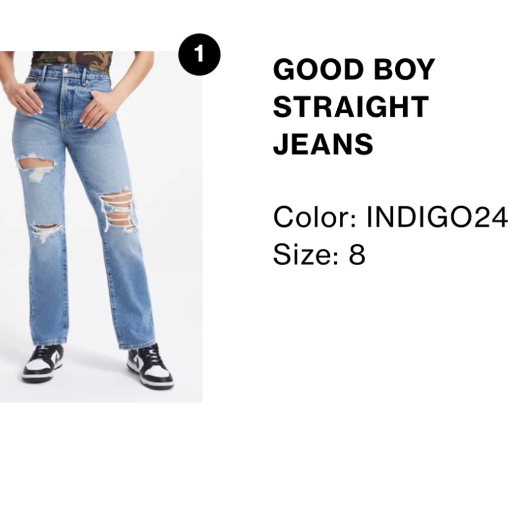 **NWT**GOOD AMERICAN GOOD BOY JEANS INDIGO 244